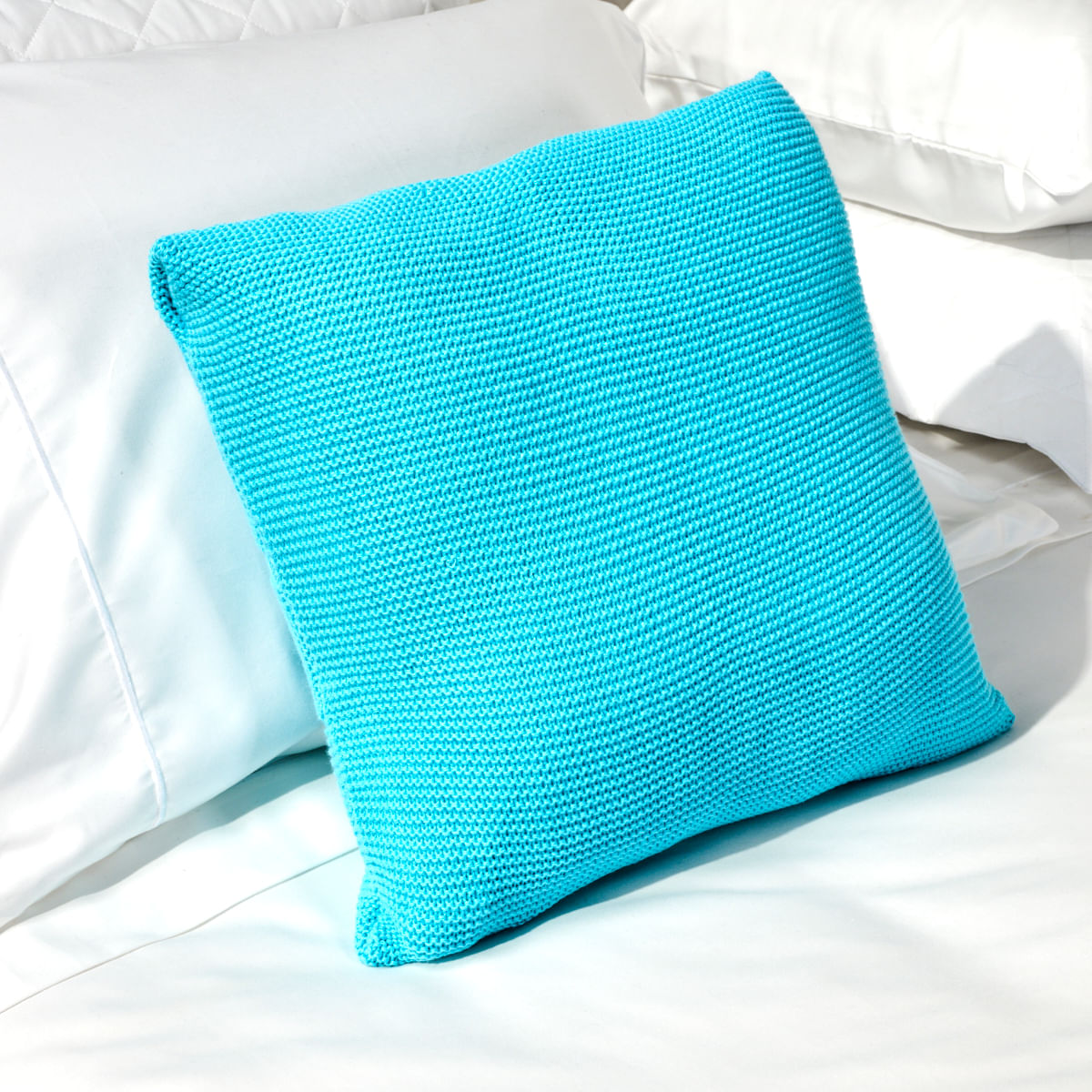 01 01 0484 Capa Almofada 40x40 Tricot Infinite Turquesa 001